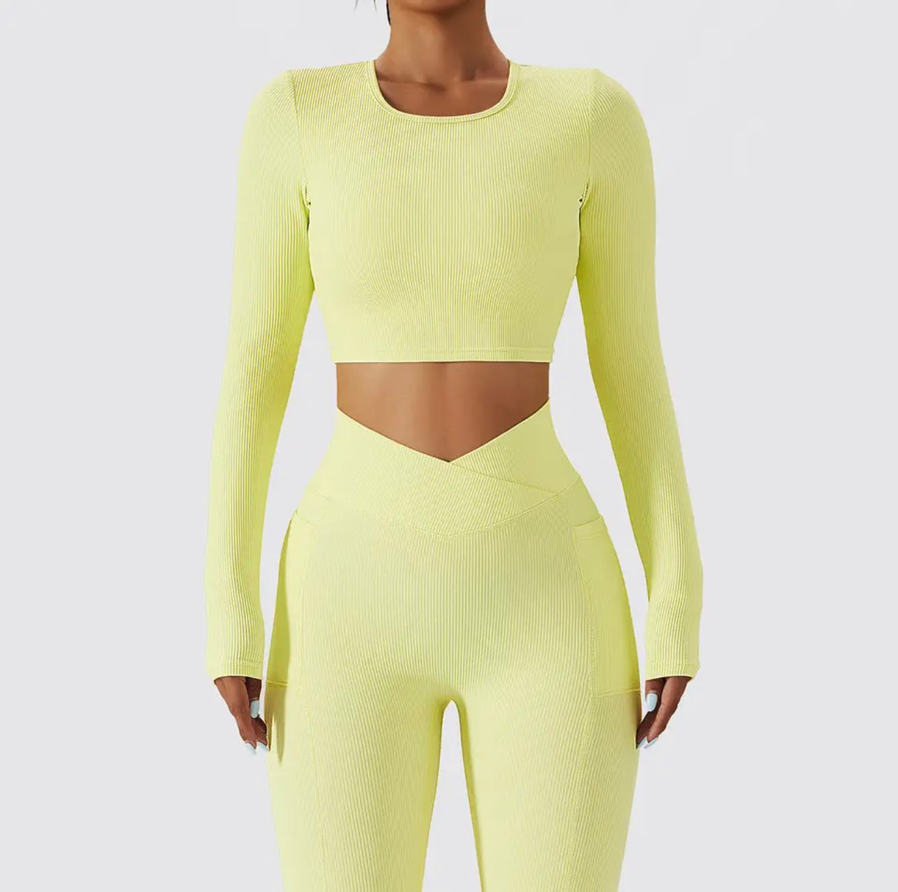 Ensemble Alya Manches Longues - Jaune Pastel