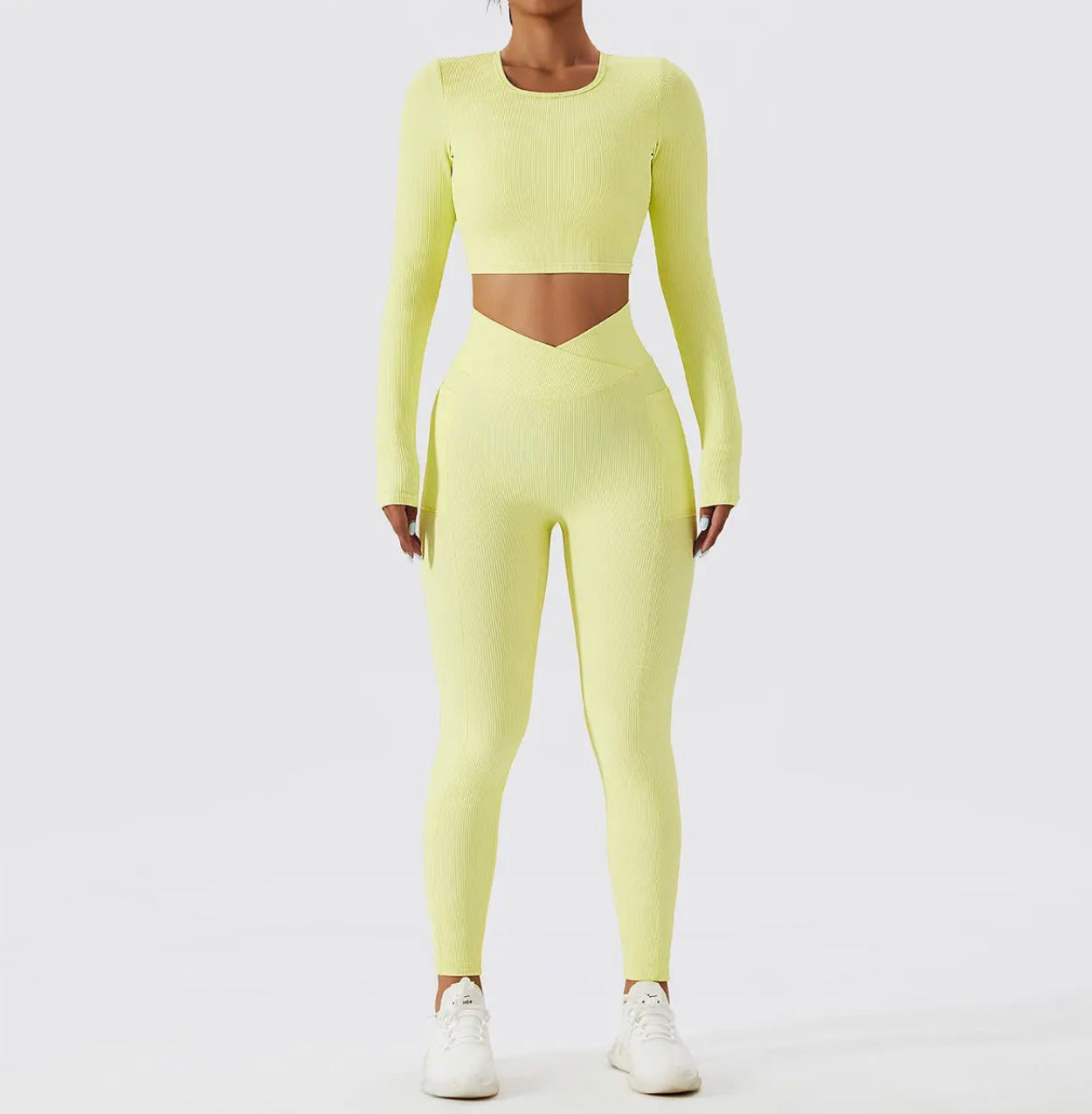 Ensemble Alya Manches Longues - Jaune Pastel