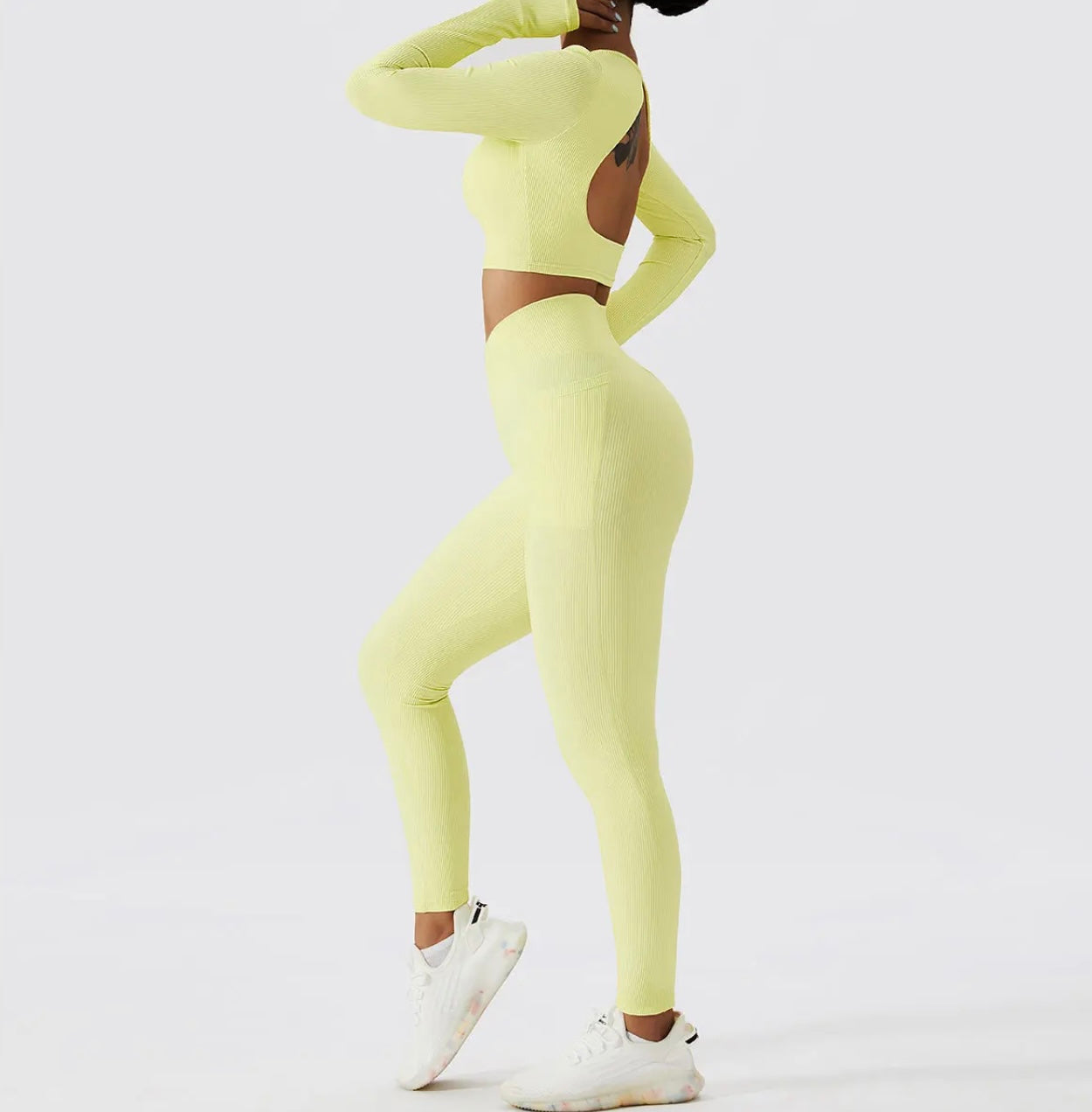 Ensemble Alya Manches Longues - Jaune Pastel