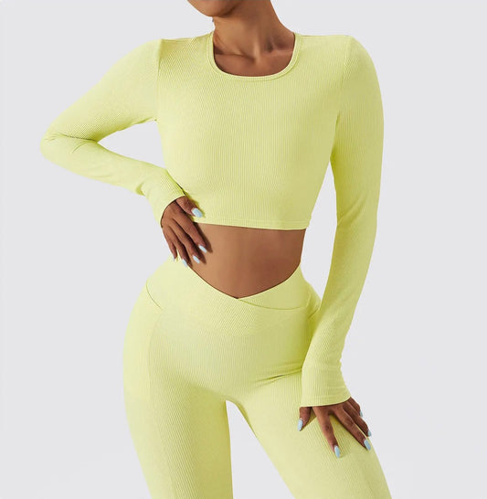 Ensemble Alya Manches Longues - Jaune Pastel