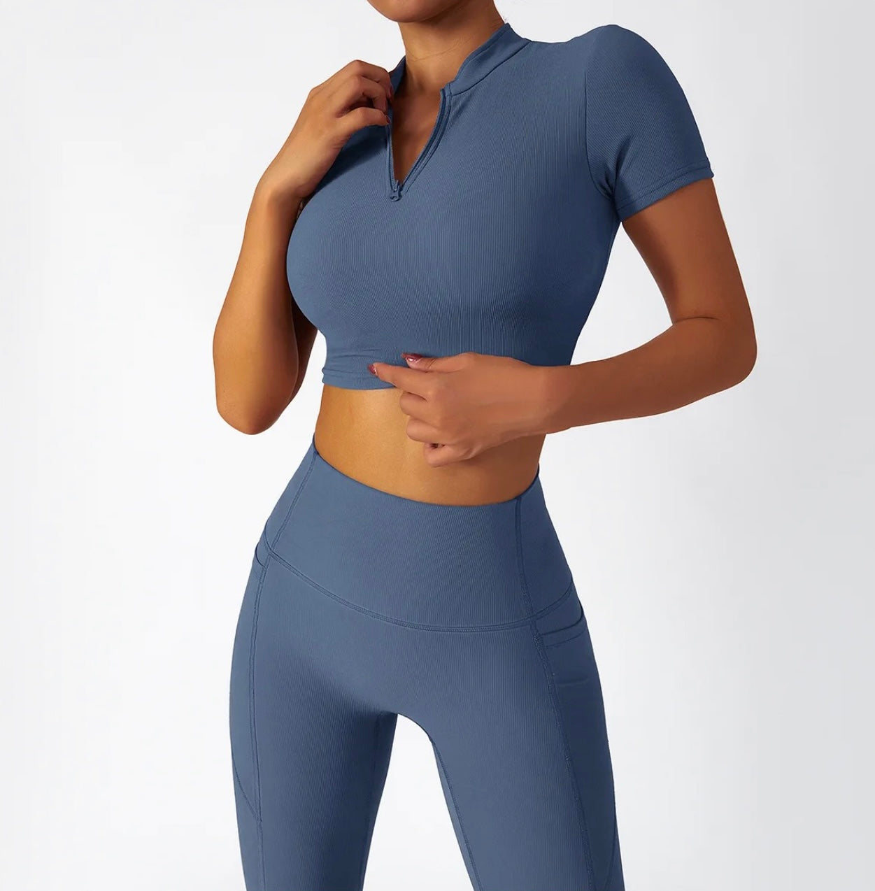 Ensemble Tanya Manches Courtes - Bleu Pastel