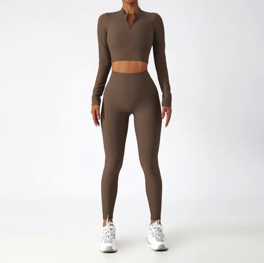 Ensemble Tanya Manches Longues - Marron