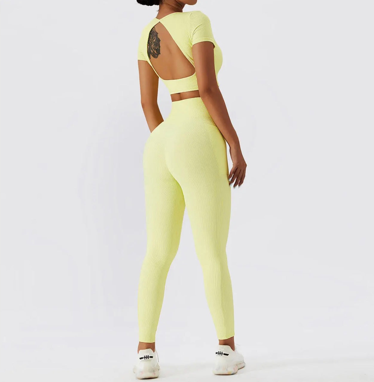 Ensemble Alya Manches Courtes - Jaune Pastel