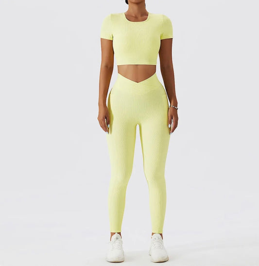 Ensemble Alya Manches Courtes - Jaune Pastel